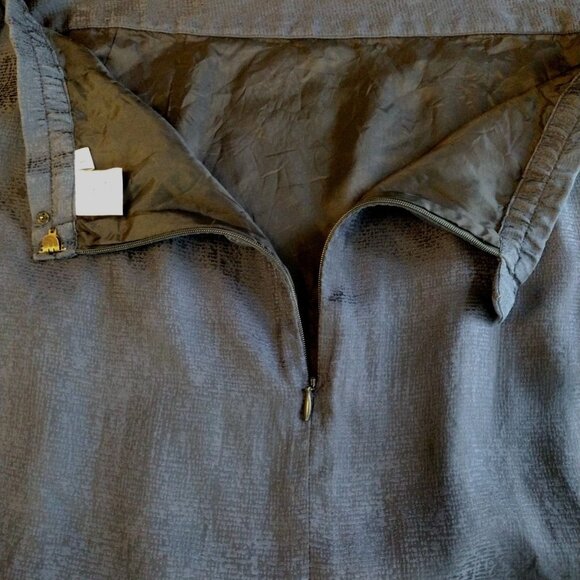 Vintage Skirt 16 Silk Lined Zip Blue - Picture 10 of 10